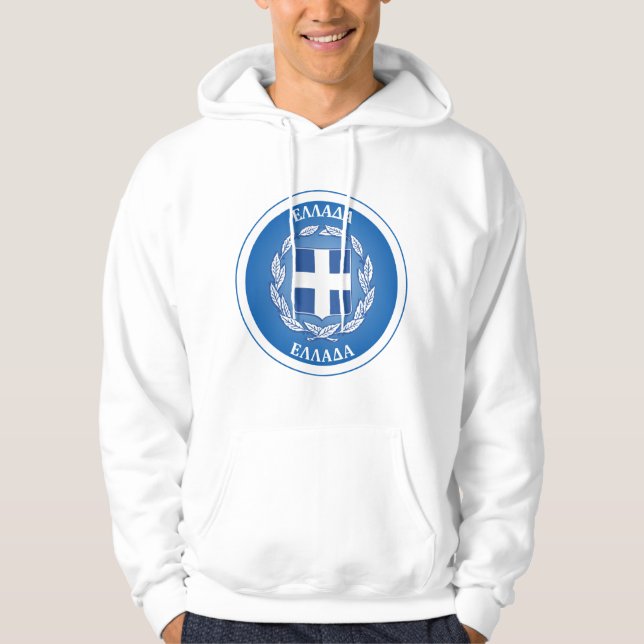 Greece Coat of Arms Circle Shape  Hoodie (Front)