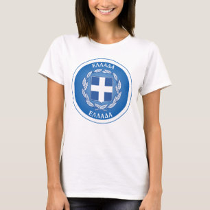 Greece Coat of Arms Circle Shape T-Shirt