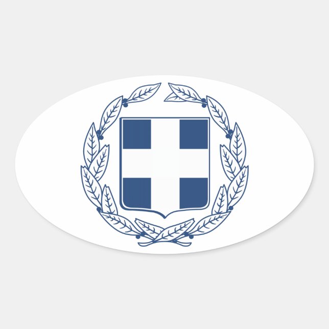 Greece Coat of Arms Oval Sticker (Front)