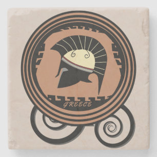 Greece Corinthian Helmet Legendary Stone Coaster
