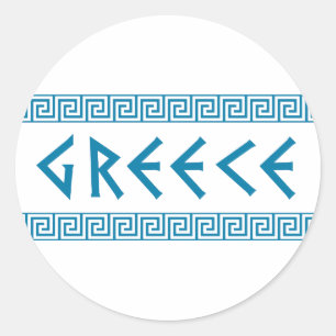 greece country nation text name symbol greek trave classic round sticker
