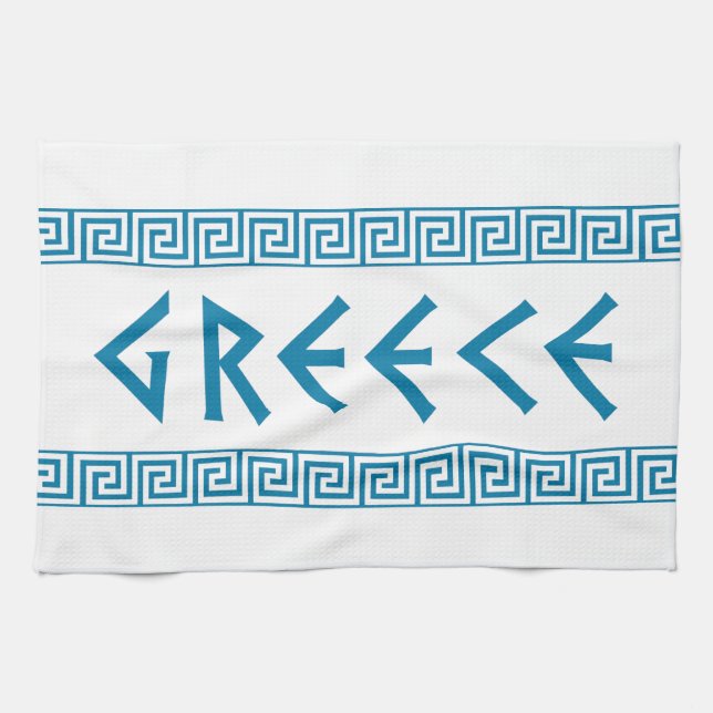 greece country nation text name symbol greek trave tea towel (Horizontal)