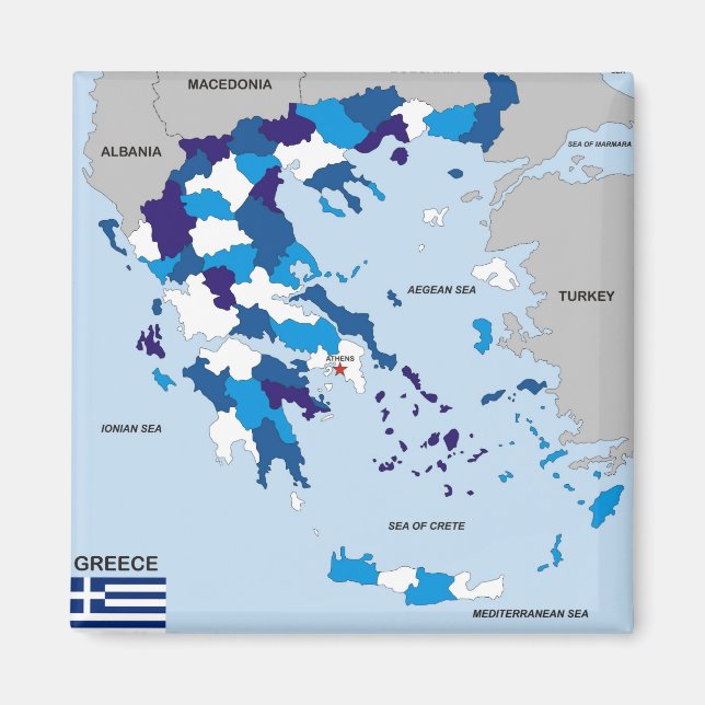 greece country political map flag greek magnet (Front)
