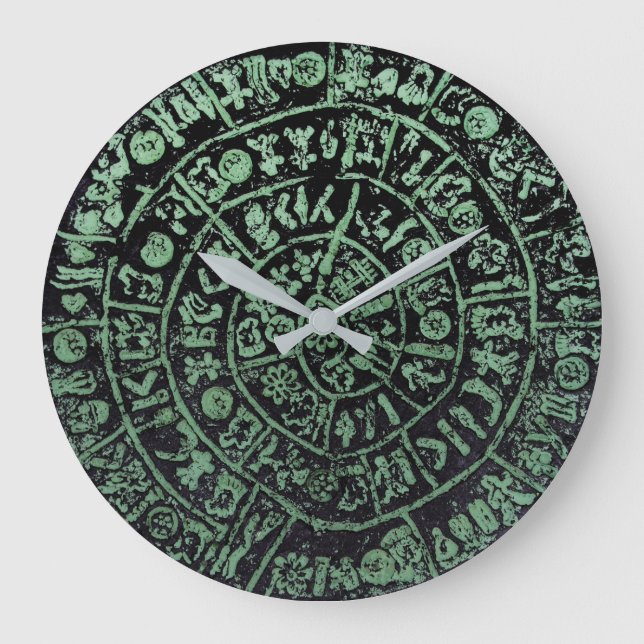 Greece Crete Phaistos ancient disk history code Mi Large Clock (Front)