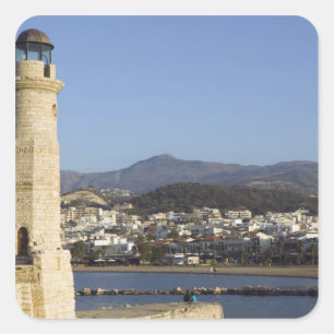GREECE, CRETE, Rethymno Province, Rethymno: Square Sticker