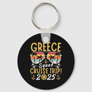 Greece Cruise Family 2025 Squad Vacation Matching Key Ring