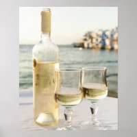 Greece, Cyclades Islands, Mykonos, Wine on table
