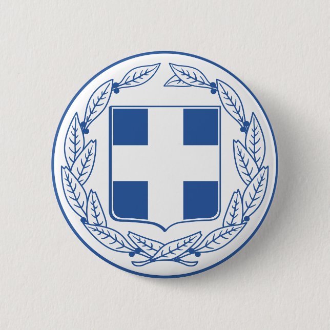 greece emblem 6 cm round badge (Front)