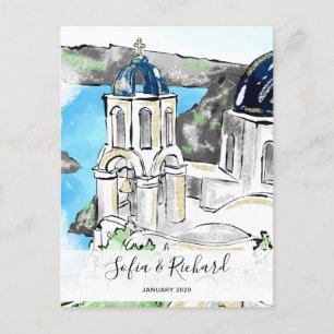 Greece Engagement proposal anniversary couple gift Holiday Postcard