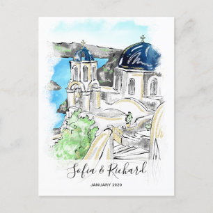 Greece Engagement proposal anniversary couple gift Holiday Postcard