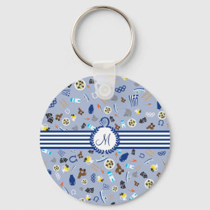 Greece: famous items of the country key ring