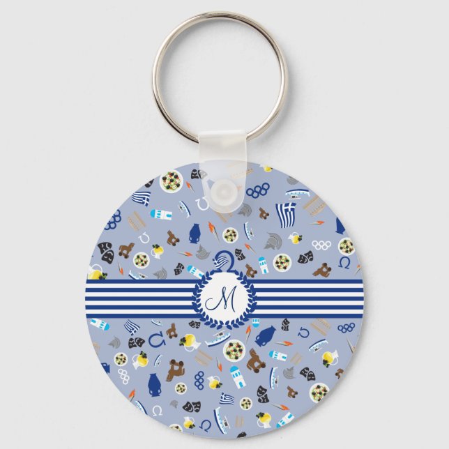 Greece: famous items of the country key ring (Front)