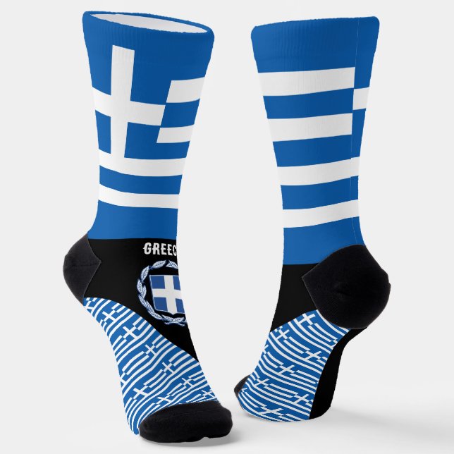 Greece, fashion, Greek flag, patriotic Socks (Angled)