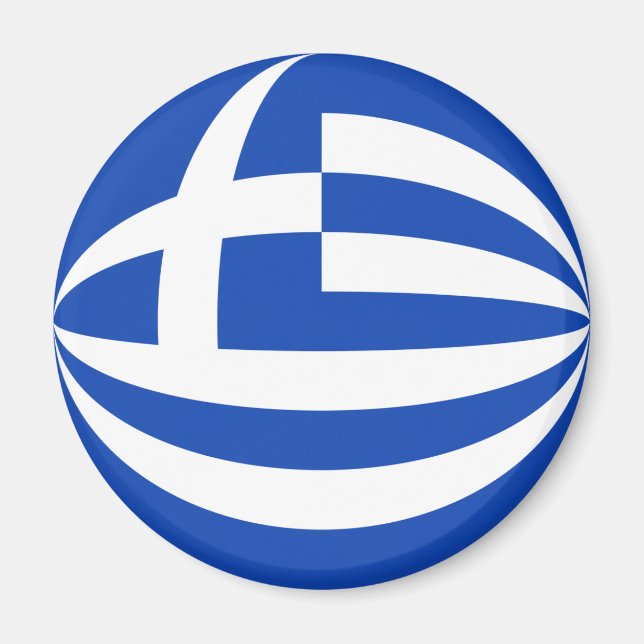 Greece Fisheye Flag Magnet (Front)
