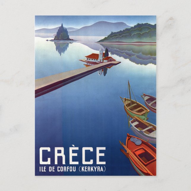 Greece, fishing boats on Kerkyra, Corfu island Postcard (Front)