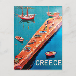 Greece, fishing boats on the coast postcard
