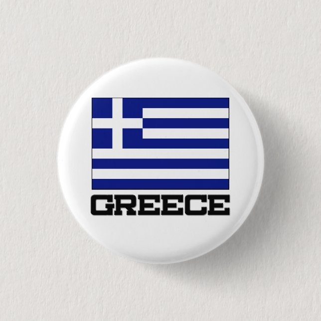 Greece Flag 3 Cm Round Badge (Front)