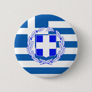 Greece flag 6 cm round badge