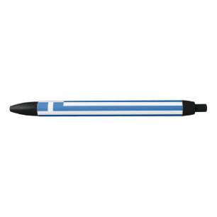 Greece flag black ink pen