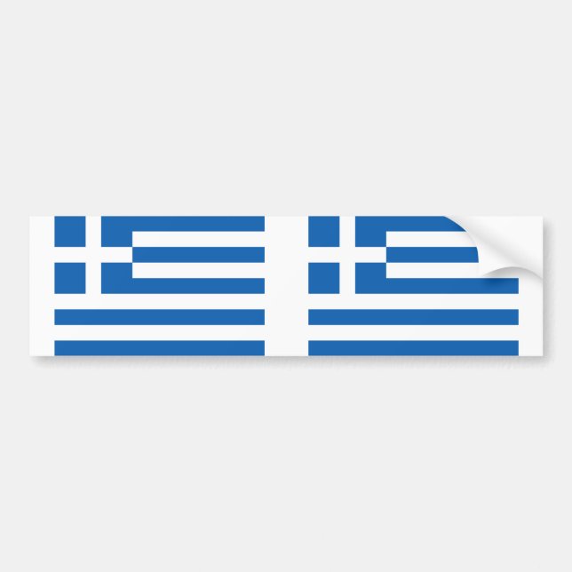 Greece Flag Bumper Sticker (Front)