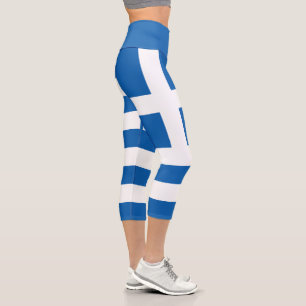 Greece Flag Capri Leggings