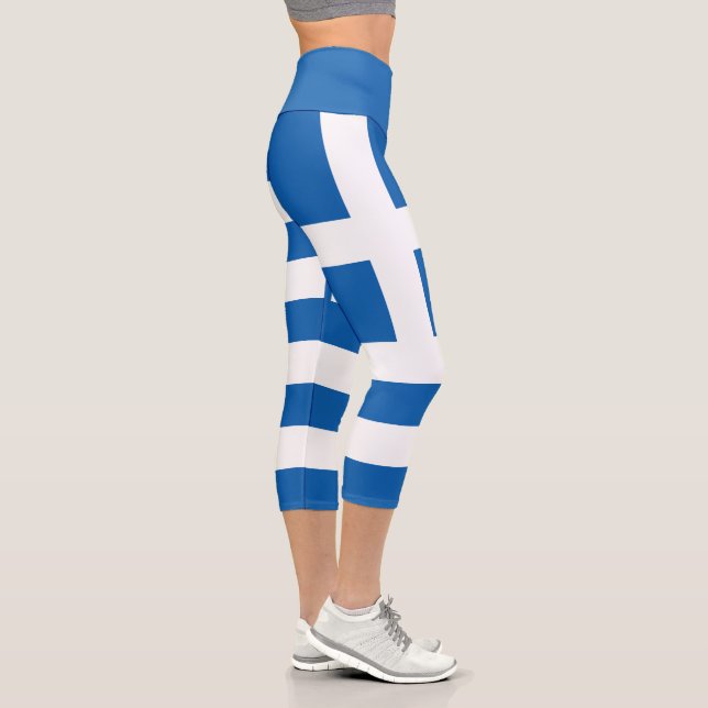 Greece Flag Capri Leggings (Right)