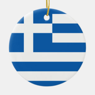 Greece flag  ceramic tree decoration