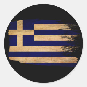 Greece Flag Classic Round Sticker