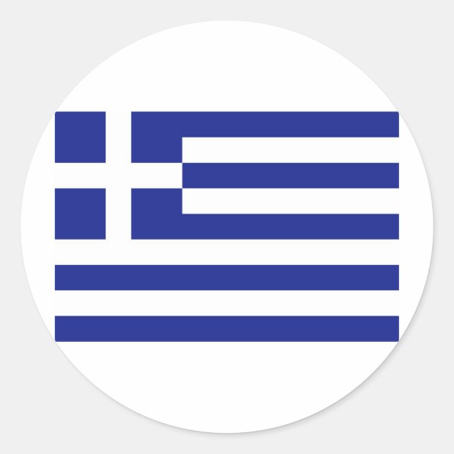 Greece Flag Classic Round Sticker (Front)