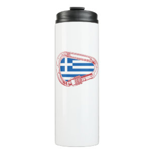 Greece Flag Climbing Carabiner Thermal Tumbler