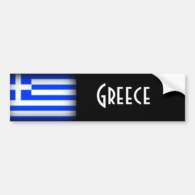 Greece Flag Dark Bumper Sticker (Front)