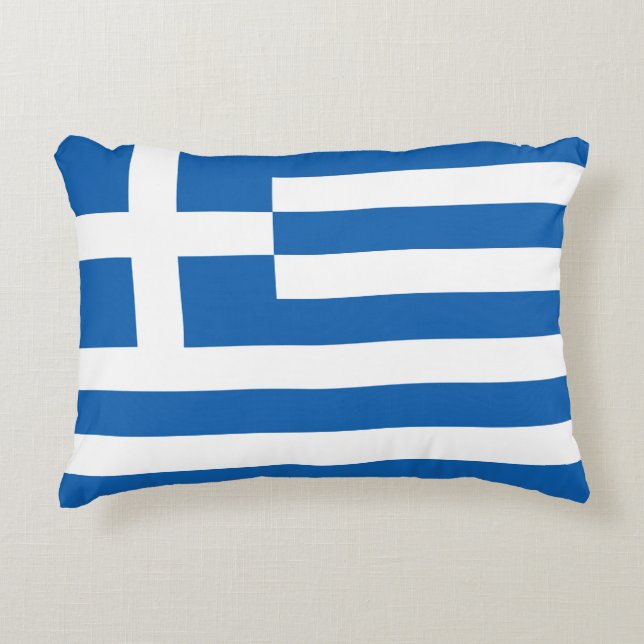 Greece flag decorative cushion (Front)