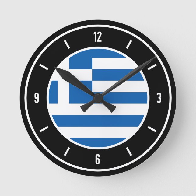 Greece Flag Elegant Round Clock (Front)