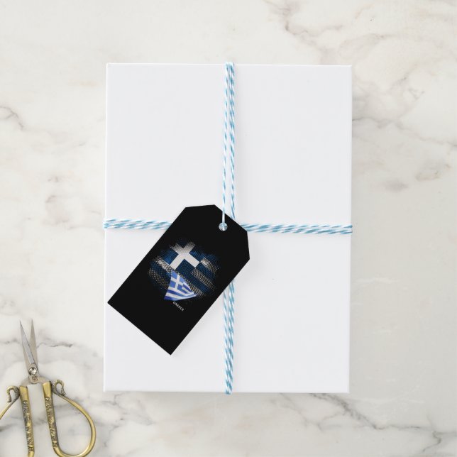 Greece flag gift tags (With Twine)