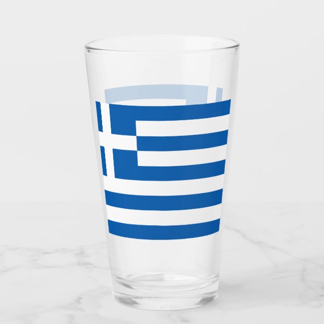 Greece Flag Greek Patriotic Glass (Front)