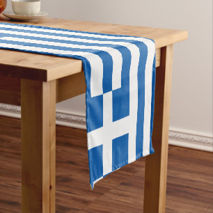 Greece Flag Greek Patriotic Short Table Runner