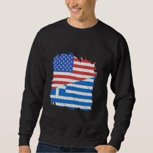 Greece Flag Greek Pride Hellenic USA America Greek Sweatshirt