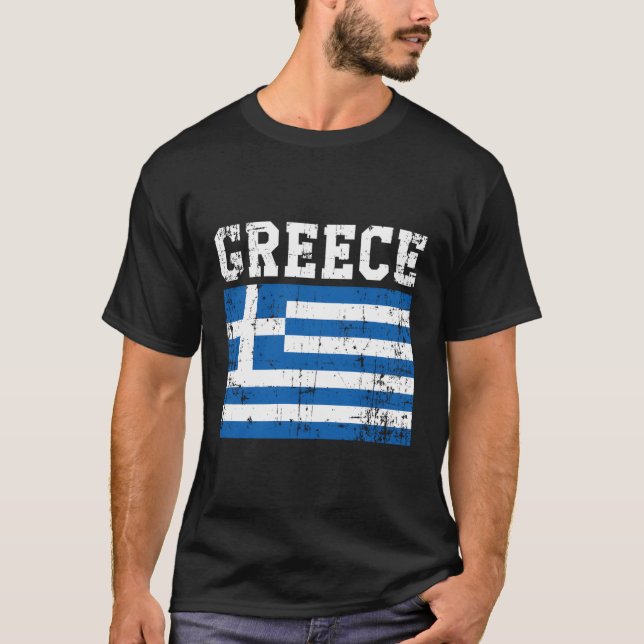 Greece Flag Greek Roots T-Shirt (Front)