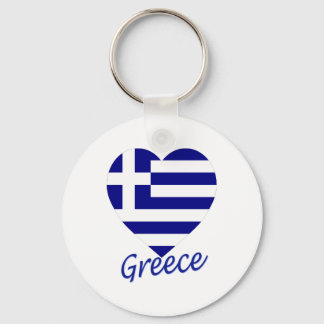 Greece Flag Heart Key Ring
