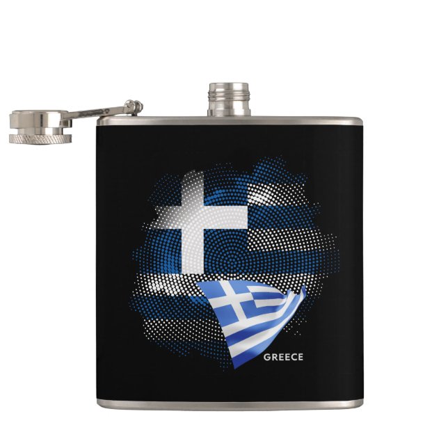 Greece flag hip flask (Opened)