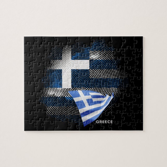 Greece flag jigsaw puzzle (Horizontal)