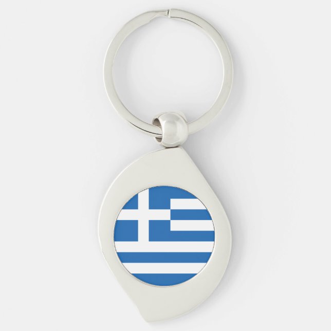 Greece Flag Key Ring (Front)