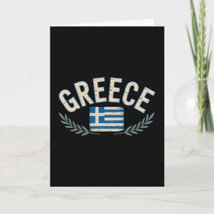 Greece Flag Laurel Wreath Travel Souvenir Greek Card