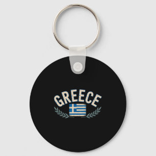 Greece Flag Laurel Wreath Travel Souvenir Greek  Key Ring