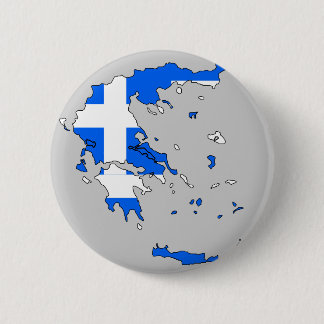 Greece flag map 6 cm round badge