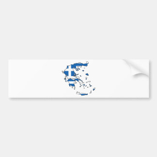 Greece Flag Map GR Bumper Sticker