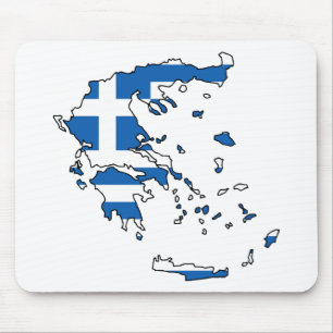 Greece Flag Map GR Mouse Mat