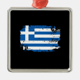 Greece Flag Metal Tree Decoration