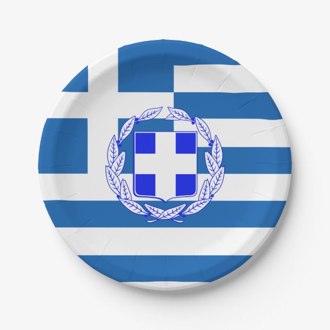 Greece flag paper plate (Front)