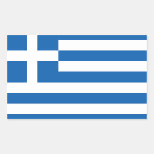 Greece flag rectangular sticker